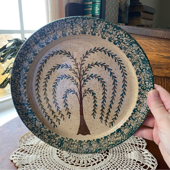 Handcrafted Ceramic Plate with Tree Design - Picture 3 of 9
